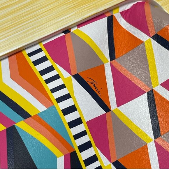 Trina Turk Azulejo Sunset Leather Clutch - Picture 6 of 13